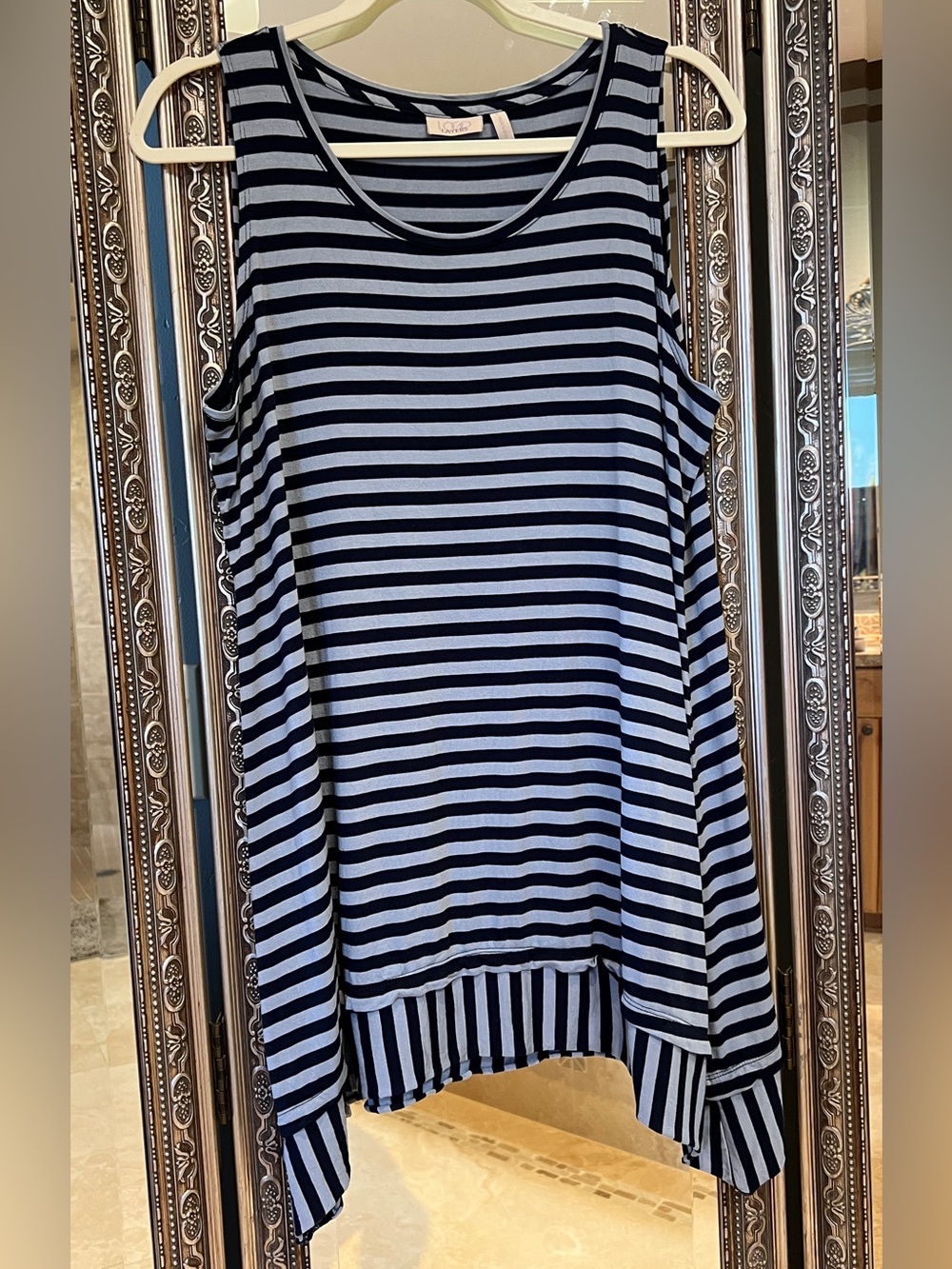 LOGO Layers Striped Sleeveless Tank - Sz L